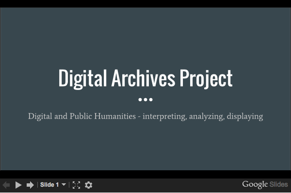 Prepping for the Digital Archives Project